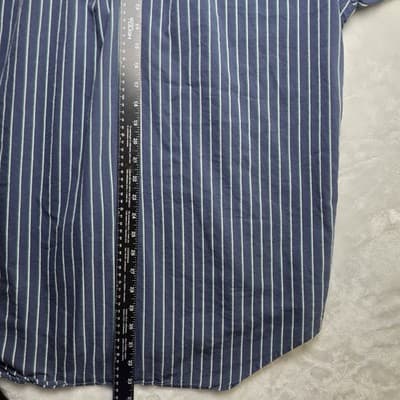 Polo Ralph Lauren Men's Large Blaire Blue Striped Long Sleeve Button Down - Thumbnail 7