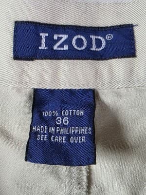 IZOD Flat Front Men's Size 36 C Khaki Performance Golf Shorts - Thumbnail 2