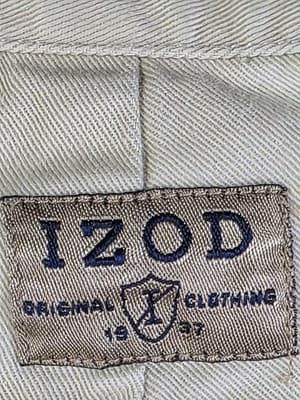 IZOD Flat Front Men's Size 36 C Khaki Performance Golf Shorts - Thumbnail 4