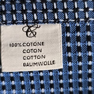 Canali Men's Large Blue Check Impeccabile Long-Sleeve Button Down Dress Shirt - Thumbnail 5