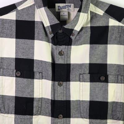 Duluth Trading Men's XL Checkered Flannel Long Sleeve Button Down Shirt - Thumbnail 2