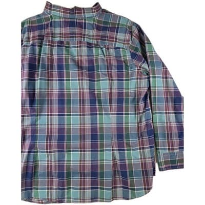 Chap's Men’s 2XL Blue Plaid Long Sleeve Button Up - Thumbnail 5