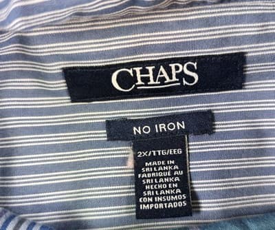 Chap's Men’s 2XL Blue Plaid Long Sleeve Button Up - Thumbnail 3