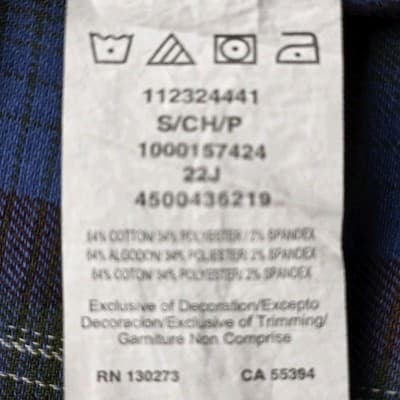 Wrangler Men's Small Blue Plaid Metal Button's Long Sleeve Flannel Shirt - Thumbnail 5