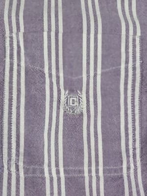 CHAPS Men's Medium Lavender Striped Button Down Long Sleeve Shirt - Thumbnail 2