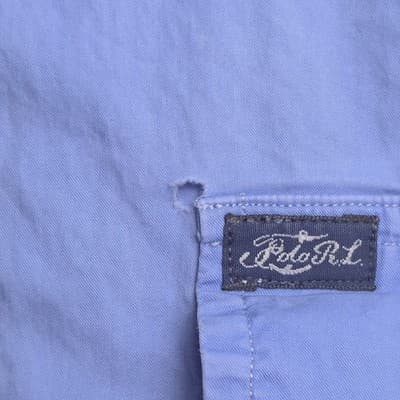 VTG Polo Ralph Lauren Mens Large Blue Chamois Outdoor Button Down Shirt - Thumbnail 5