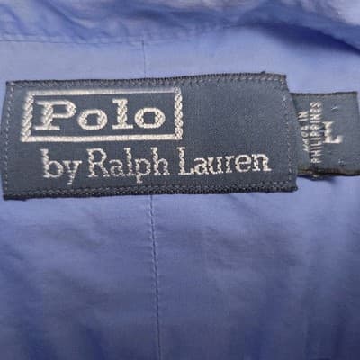 VTG Polo Ralph Lauren Mens Large Blue Chamois Outdoor Button Down Shirt - Thumbnail 4