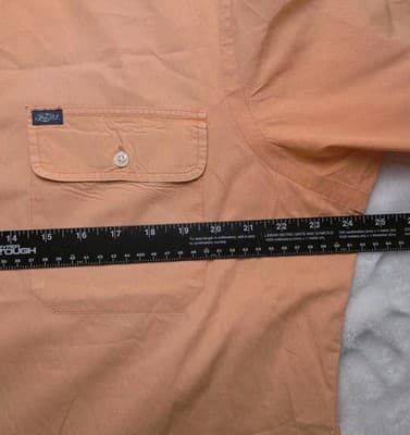 Vtg Polo Ralph Lauren Men's Large Orange Chamois Outdoor Button Down Shirt - Thumbnail 5
