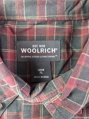 Woolrich Men's XL Plaid Red Earthtone Long Sleeve Button Down Shirt - Thumbnail 3