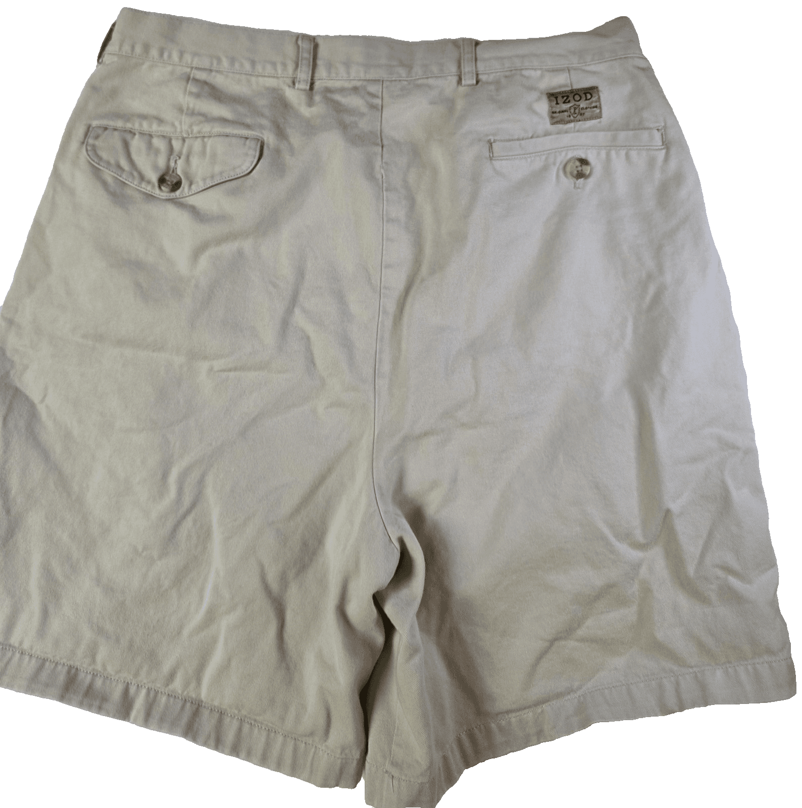 IZOD Flat Front Men's Size 36 C Khaki Performance Golf Shorts - Thumbnail 3