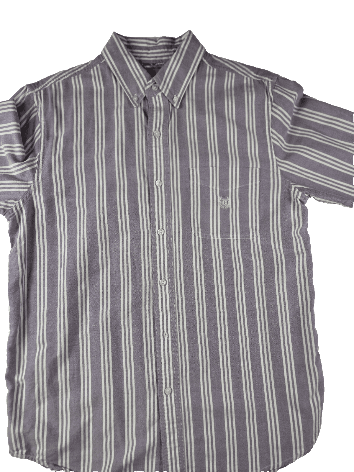 CHAPS Men's Medium Lavender Striped Button Down Long Sleeve Shirt - Image 1