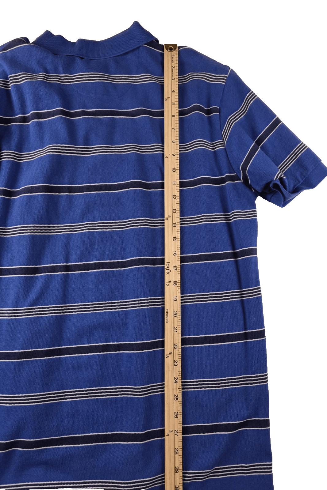 CHAPS Men's XL Blue StripedPolo Golf Short Sleeve Shirt - Thumbnail 6