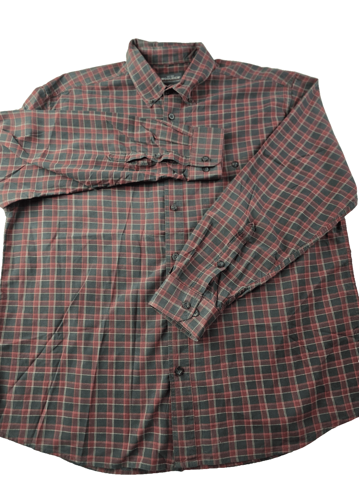 Woolrich Men's XL Plaid Red Earthtone Long Sleeve Button Down Shirt - Image 1