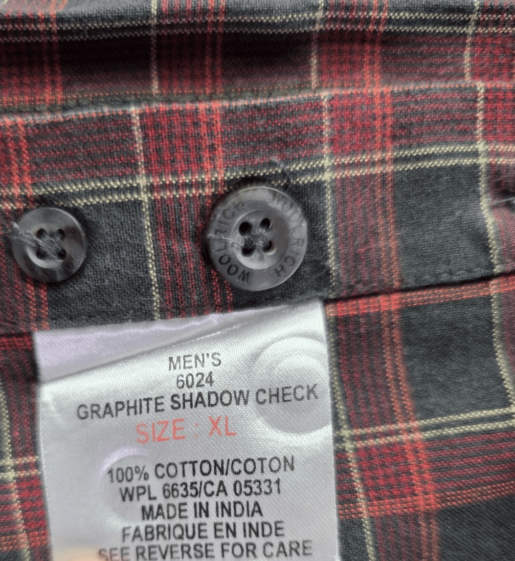 Woolrich Men's XL Plaid Red Earthtone Long Sleeve Button Down Shirt - Thumbnail 8