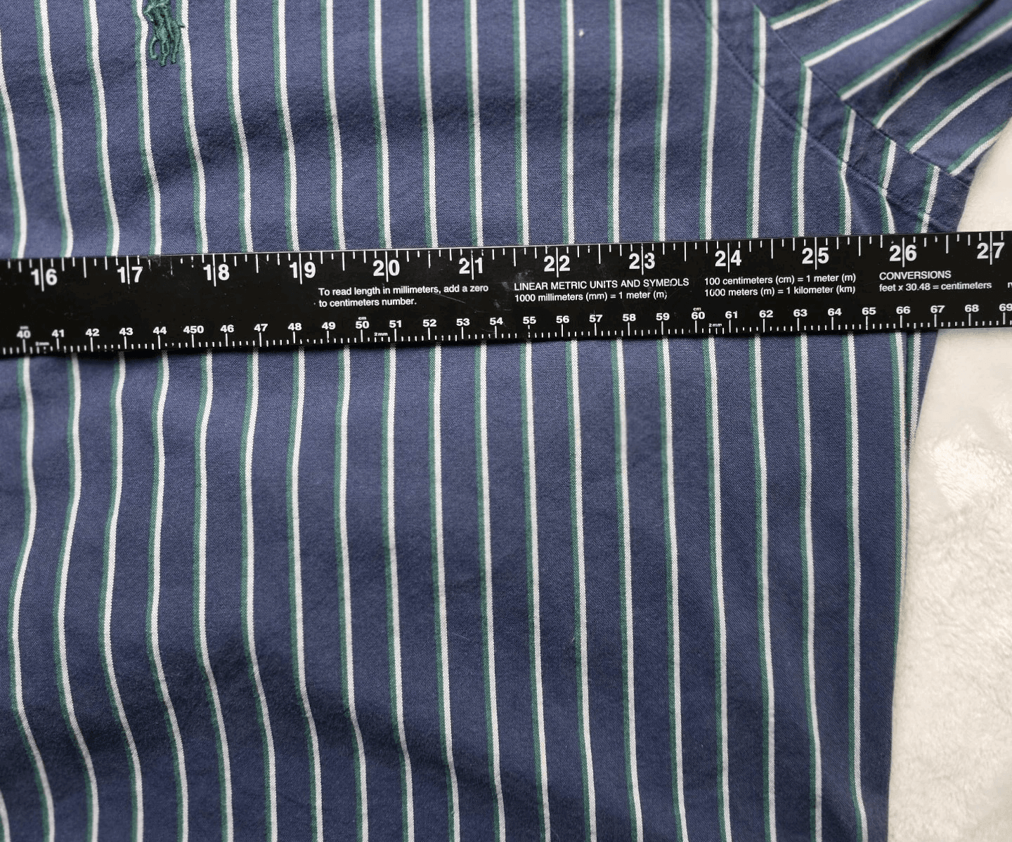 Polo Ralph Lauren Men's Large Blaire Blue Striped Long Sleeve Button Down - Thumbnail 5