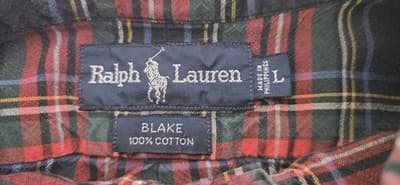 Polo Ralph Lauren Men's L Blake Red Tartan Plaid Long Sleeve Button-Down Shirt - Thumbnail 3