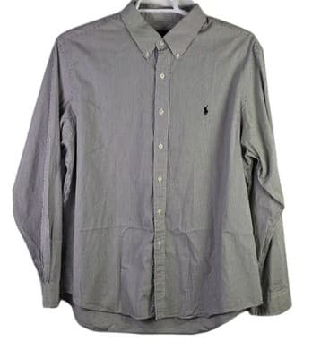 Polo Ralph Lauren Size XXL Grey Stripe Button Up Shirt - Image 1