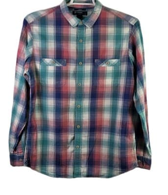 Cremieux Classics Men's Large Plaid Slim Fit Button Down Short Sleeve Shirt - Image 1