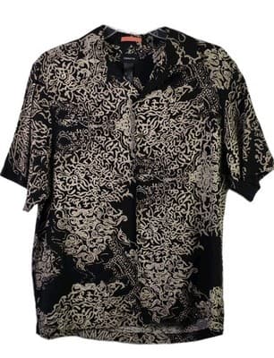 Liz Claiborne Men's Large Silk & Linen Short Sleeve Button Down Shirt - Image 1