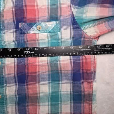 Cremieux Classics Men's Large Plaid Slim Fit Button Down Short Sleeve Shirt - Thumbnail 6
