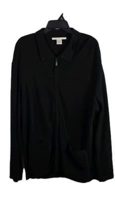 Perry Ellis Men's XL Black Full Zip Cardigan Long Sleeve Sweater - Image 1