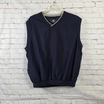 Charles River Men's XL Navy Blue Sleeveless Golf Pullover - Image 1
