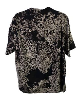 Liz Claiborne Men's Large Silk & Linen Short Sleeve Button Down Shirt - Thumbnail 5