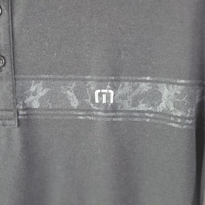 Travis Mathew Men's XL Black Tropical Short Sleeve Polo Shirt - Thumbnail 2