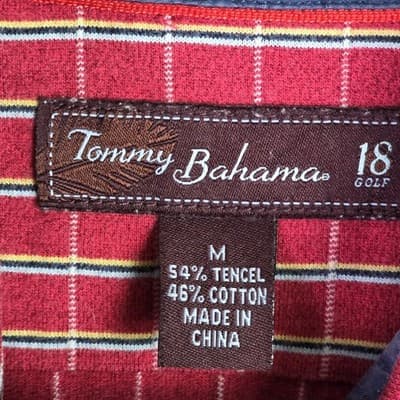 Tommy Bahama Men's Medium Red Kaanapali Resort Striped Short Sleeve Polo Shirt - Thumbnail 3