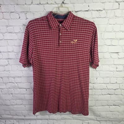 Tommy Bahama Men's Medium Red Kaanapali Resort Striped Short Sleeve Polo Shirt - Image 1