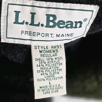 Vintage L.L. Bean Women's Large Green Pea Coat - Thumbnail 3