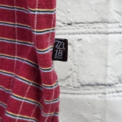 Tommy Bahama Men's Medium Red Kaanapali Resort Striped Short Sleeve Polo Shirt - Thumbnail 2