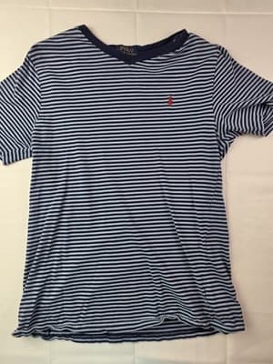 Polo Ralph Lauren Youth 14-16 Blue Striped Short Sleeve Shirt - Image 1