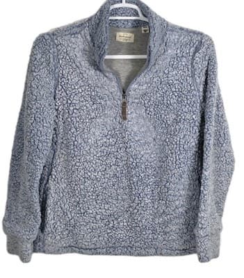 Weatherproof Women's Medium Blue Sherpa 1/4 Zip Pullover * FLAWED * - Image 1