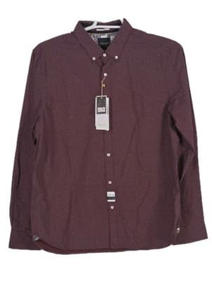 Denim & Flower Men’s XL Maroon Red Polka Dot Long Sleeve Button Up Shirt NWT - Image 1
