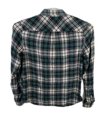 UNTUCKit Women's Size 0 Michelot Medium Green / Blue Plaid Button Up Shirt - Thumbnail 4