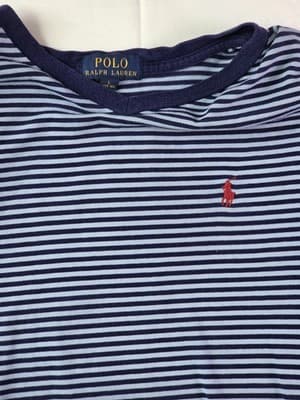 Polo Ralph Lauren Youth 14-16 Blue Striped Short Sleeve Shirt - Thumbnail 2
