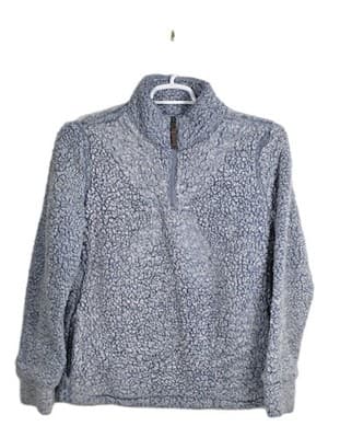 Weatherproof Women's Medium Blue Sherpa 1/4 Zip Pullover * FLAWED * - Thumbnail 2