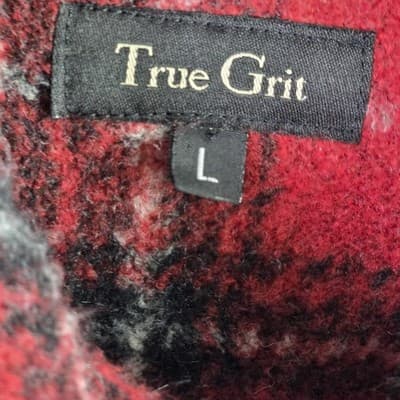True Grit Women's Large Red Plaid Full Zip Jacket - Thumbnail 4