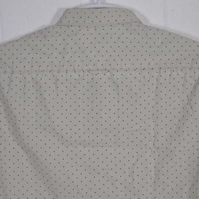 Denim And Flower Men's XL White & Blue Polka Dots Short Sleeve Button Up Shirt - Thumbnail 5
