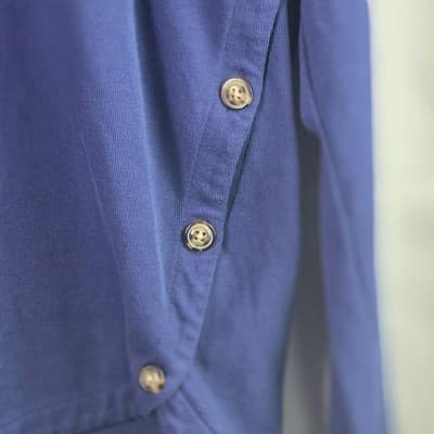 Vineyard Vines Women's Small Navy Blue Long Sleeve Split Blouse - Thumbnail 2