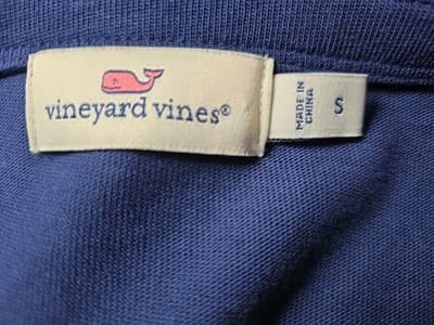 Vineyard Vines Women's Small Navy Blue Long Sleeve Split Blouse - Thumbnail 3