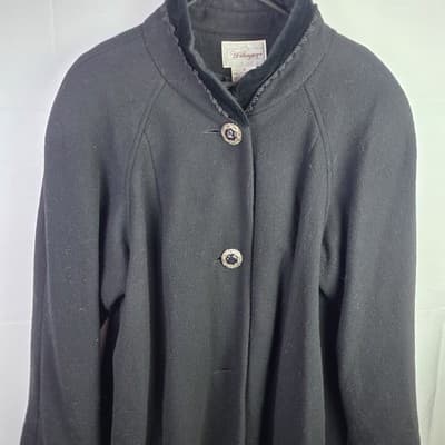 Worthington Women's 14 Black Wool Blend Coat - Thumbnail 2