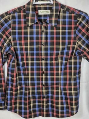 Orvis Women’s Size 10 Plaid Long Sleeve Button Up Shirt - Thumbnail 3