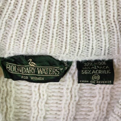 Vtg Boundary Waters Dayton’s Women's Large Beige Wool & Acrylic Sweater - Thumbnail 2