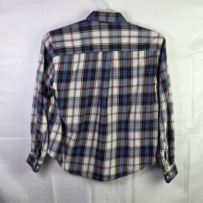 Cruel Girl Women's Medium Blue White Checkered Long Sleeve Button Down Shirt - Thumbnail 7