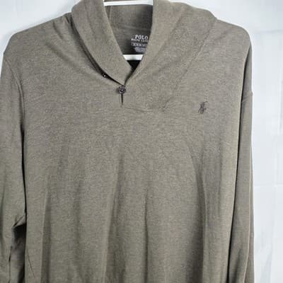 Polo Ralph Lauren Men’s XL Brown Cowl Neck Long Sleeve Sweater - Thumbnail 3