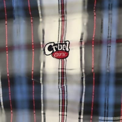 Cruel Girl Women's Medium Blue White Checkered Long Sleeve Button Down Shirt - Thumbnail 4