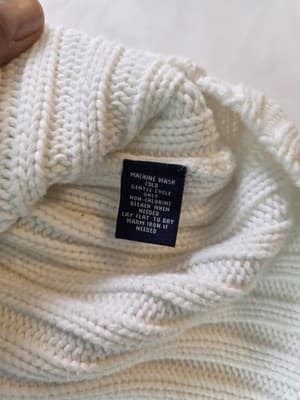 CHAPS Women's XL Ivory Cable-Knit Cowl Neck Sweater - Thumbnail 4