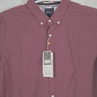 Denim & Flower Men’s XL Maroon Red Polka Dot Long Sleeve Button Up Shirt NWT - Thumbnail 8